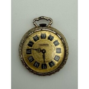 Vintage Tourneau gold tone pocket watch pendant Swiss made , one jewel